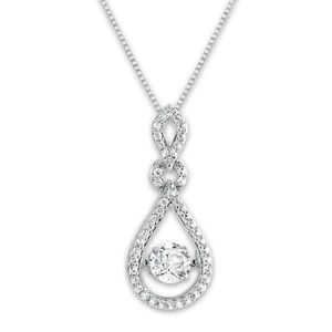 White Sapphire Heartbeat Necklace